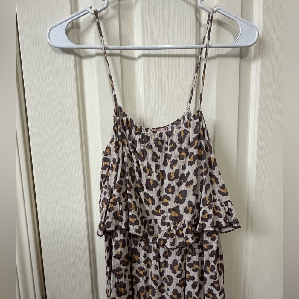 Leopard Print Spaghetti Strap Top